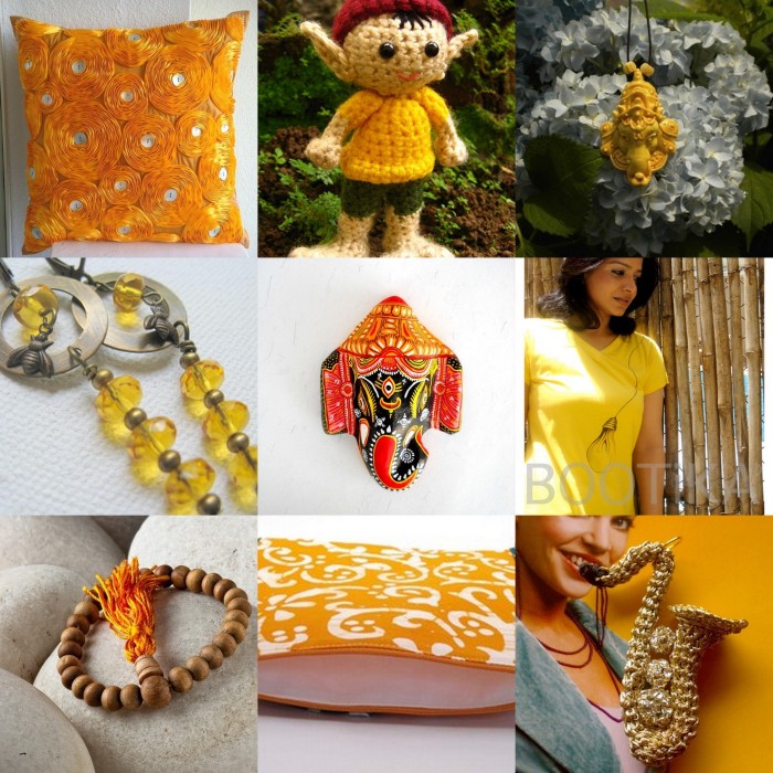 pillow cover, crochet,ganesha pendant, earrings, ganesha mask,hand painted t-shirt, sandalwood beads,blockprint bag, crochet pendant